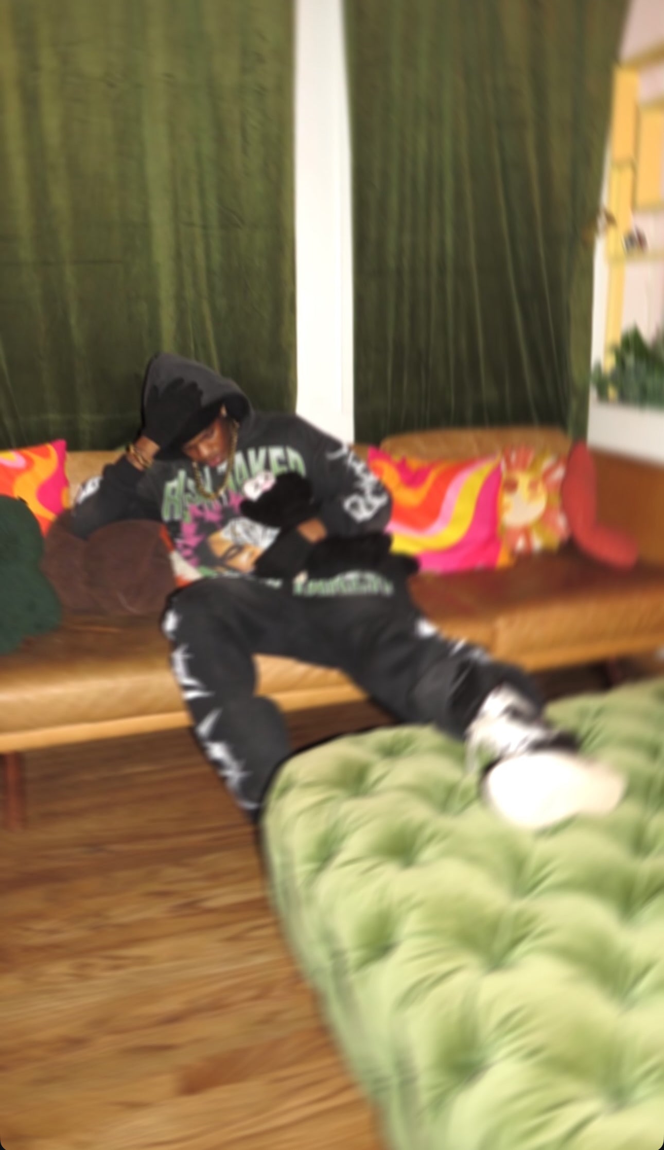 Black Acid Wash RiskTakerz Sweatsuit